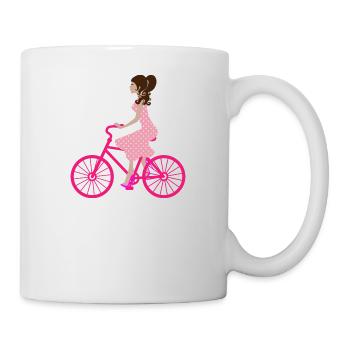 bicycle mountain bike cyclist mountain bike - Mug - white - Right