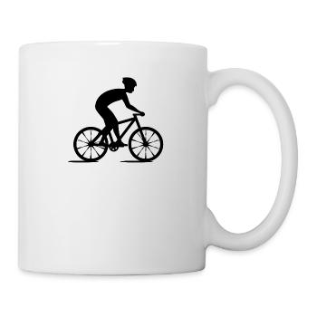 bicycle mountain bike cyclist mountain bike - Mug - white - Right