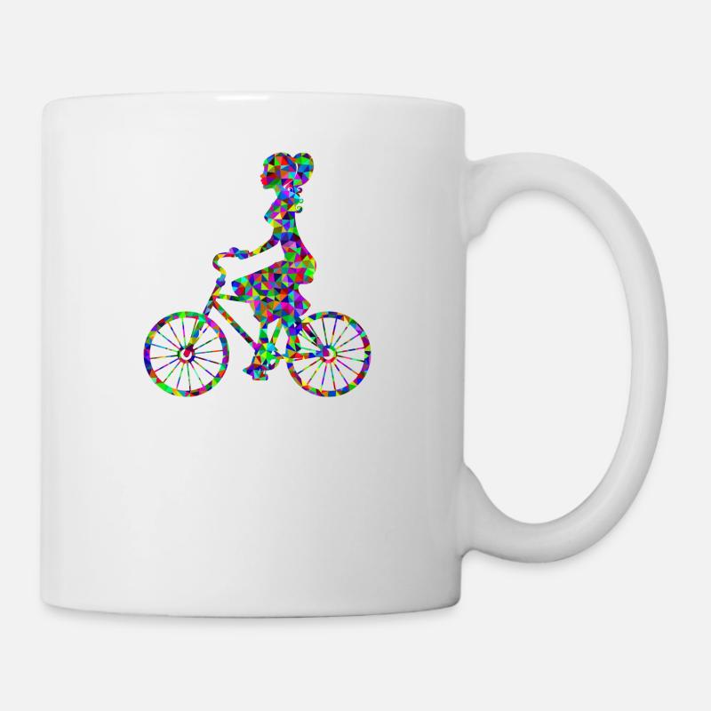 montagne vélo vélo VTT cycliste vélo - Mug blanc - blanc