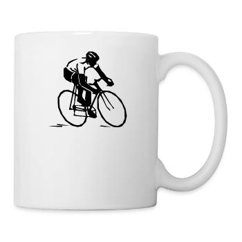 bicycle mountain bike cyclist mountain bike - Mug - white - Right