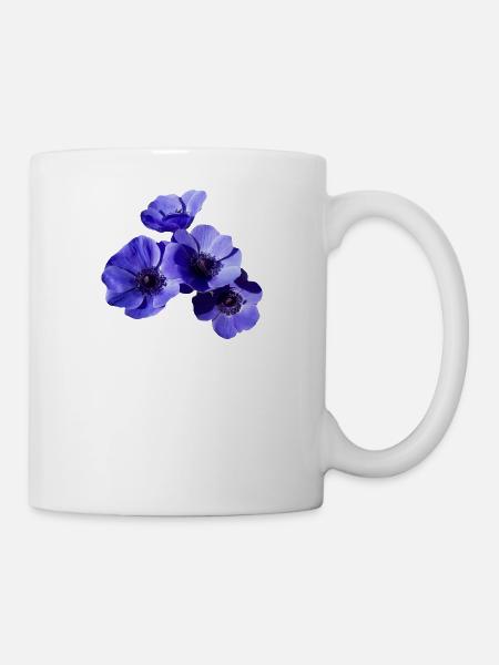 fleurs bleues - Mug blanc - blanc