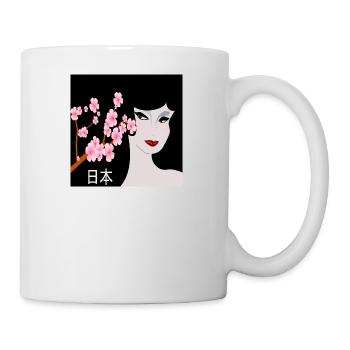 cerisier japonais Fleurs de cadeau japonaise de geisha Kanji - Mug blanc - blanc - Droite