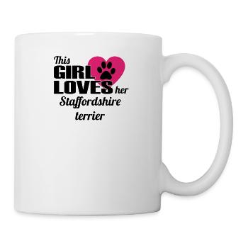 DOG THIS GIRL LOVES GIFT Staffordshire te - Mug - white - Right