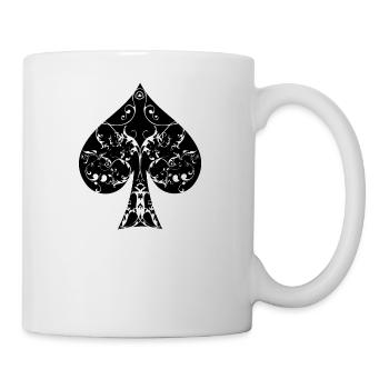 Pik Karte Symbol Tribal Poker Ass Hold´em - Tasse - Weiß - Rechts