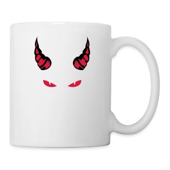 Teufel Horn Auge böse heftig 1910 - Tasse - Weiß - Rechts