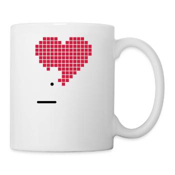 Pixel Herz Heart Liebe Gaming Game Pixelart - Tasse - Weiß - Rechts