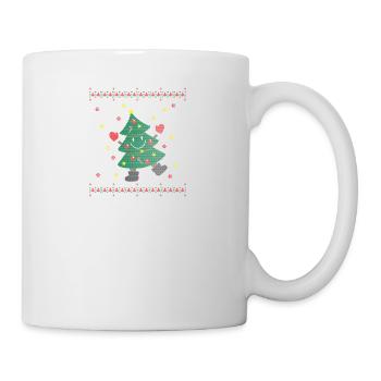Ugly Christmas Tanzen Tannenbaum Schneeflocke Star - Tasse - Weiß - Rechts