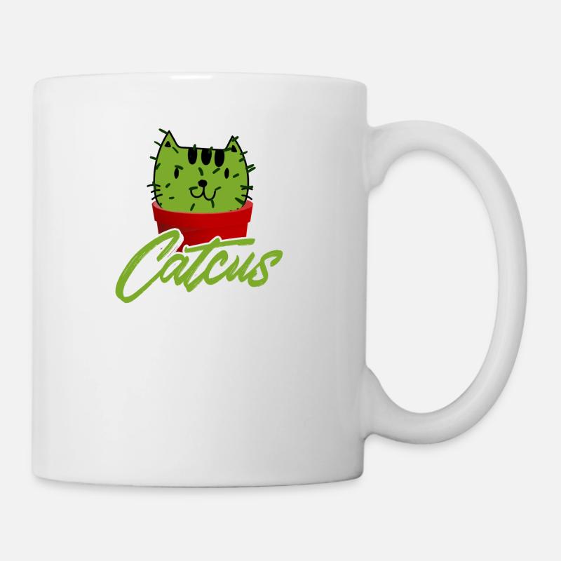Catcus drôle Cactus Cat Pun shirt - Mug blanc - blanc
