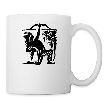 indian indian american tent tent teepee tomahawk - Mug - white - Right