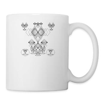 Abstraktes Design:Crazy Faces Art - Tasse - Weiß - Rechts