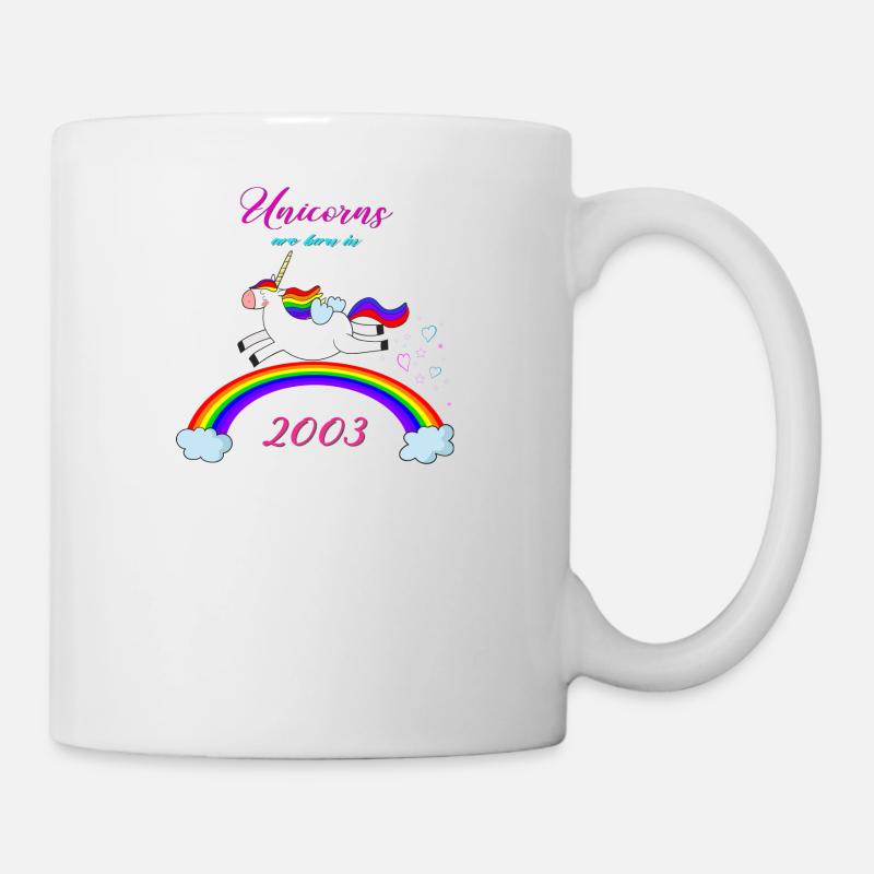 UNICORN SONT EN 2003 UNICORN NÉ CADEAU DE NAISSANCE - Mug blanc - blanc
