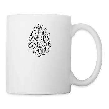 Christmas time oh come let us adore him - Mug - white - Right
