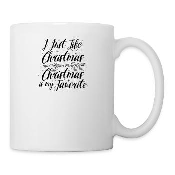 Weihnachten Mistelzweig Efeu Dezember Geschenk - Tasse - Weiß - Rechts
