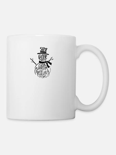 bonhomme de neige d'hiver de Noël neige froid givre - Mug blanc - blanc