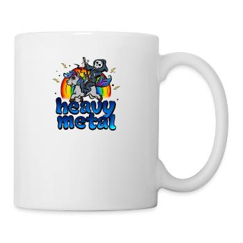 Heavy Metal Musik Einhorn Pony Regenbogen Pink Fan - Tasse - Weiß - Rechts
