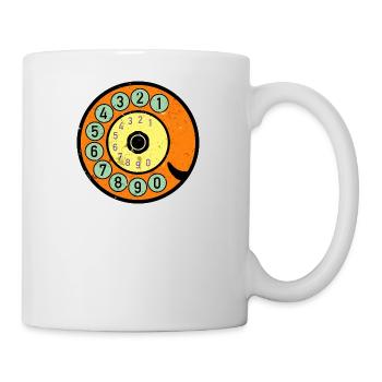 colorful dial vintage retro telephone nostalgia - Mug - white - Right