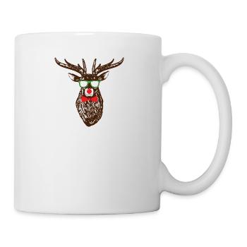 Moose Christmas Reindeer Nerd Geek Gift - Mug - white - Right