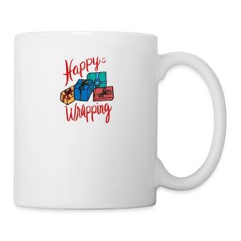 Happy Wrapping Wrapping Paper Gifts Deco XMas - Mug - white - Right