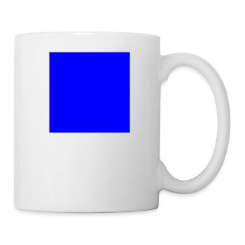 Quadrat blau - Tasse - Weiß - Rechts