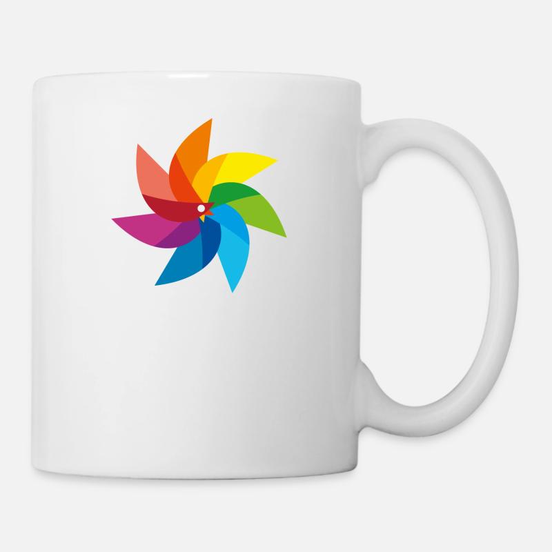 bunte Windmühle Kinderspielzeug Regenbogen Sommer - Tasse - Weiß