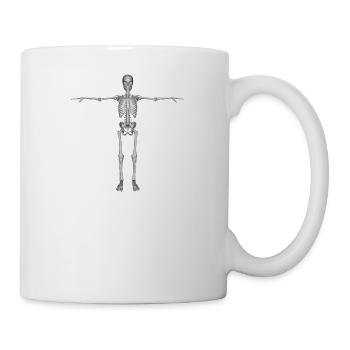 skeleton skelett bones knochen skull schaedel66 - Tasse - Weiß - Rechts