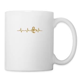 Skorpion Herzschlag heartbeat geschenk tier - Tasse - Weiß - Rechts