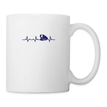 Polizei Herzschlag heartbeat geschenk polizist - Tasse - Weiß - Rechts