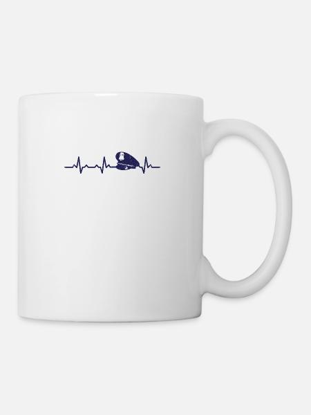 La police de fréquence cardiaque policier cadeau rythme cardiaque - Mug blanc - blanc