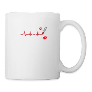 rouge à lèvres cadeau rythme cardiaque du rythme cardiaque MakeUp - Mug blanc - blanc - Droite