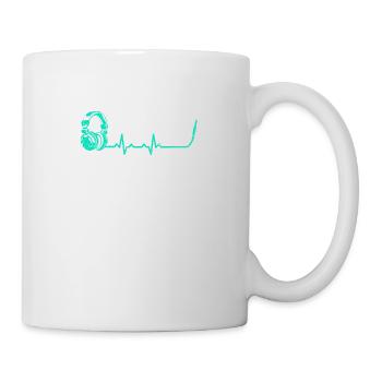 Dj discjockey Herzschlag heartbeat geschenk musik - Tasse - Weiß - Rechts