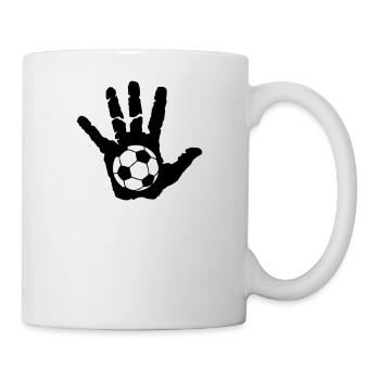 football soccer main hand mano sport des - Mug blanc - blanc - Droite