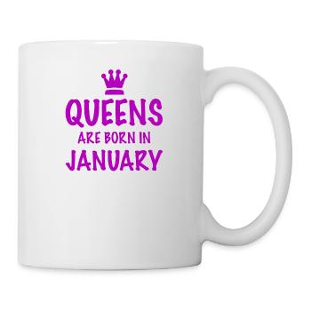 January T-Shirt Gift Idea Birthday Queens - Mug - white - Right