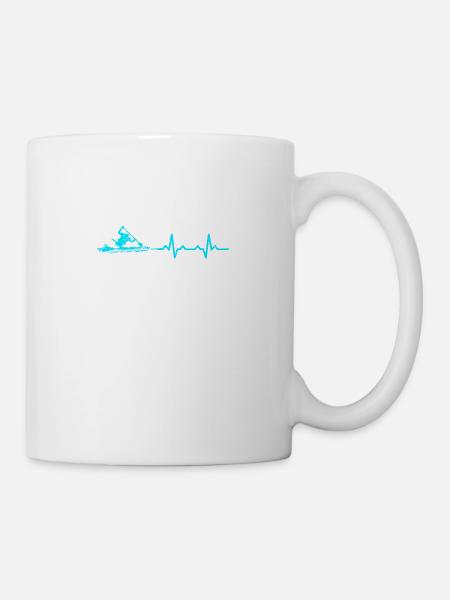 rythme cardiaque canoë-kayak cadeau de sports nautiques - Mug blanc - blanc