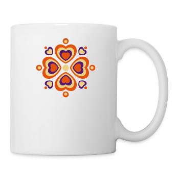 Heart retro pattern Valentine's Day love happiness in love - Mug - white - Right