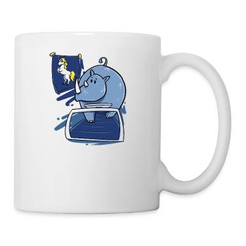 Rhino Nashorn Einhorn lustig Weihnachten Geschenk - Tasse - Weiß - Rechts