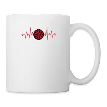 Dart Dartscheibe Herzschlag EKG Geschenk Bullseye - Tasse - Weiß - Rechts