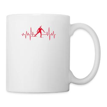 Biathlon hiver cadeau rythme cardiaque Sport - Mug blanc - blanc - Droite