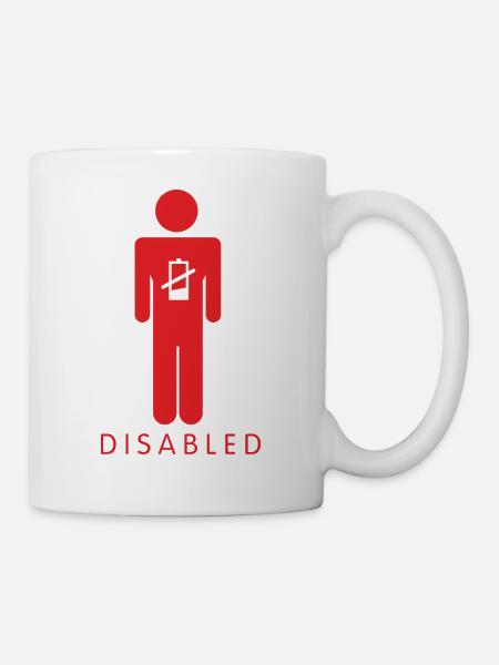 Disabled Battery Male - Mug - white