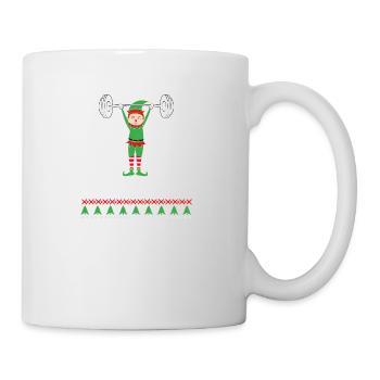 Elf Merry Liftmas bodybuilder Fitness Sports - Mug blanc - blanc - Droite