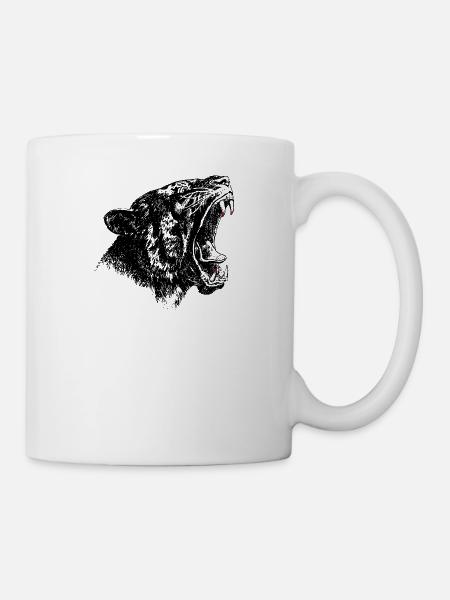 Schwarzer Panther Raubkatze - Tasse - Weiß