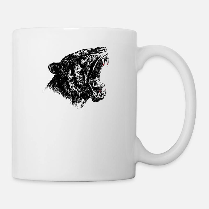 Schwarzer Panther Raubkatze - Tasse - Weiß