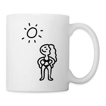 Woman on the beach - line - Mug - white - Right