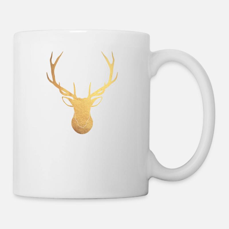 Goldener Hirsch - Tasse - Weiß