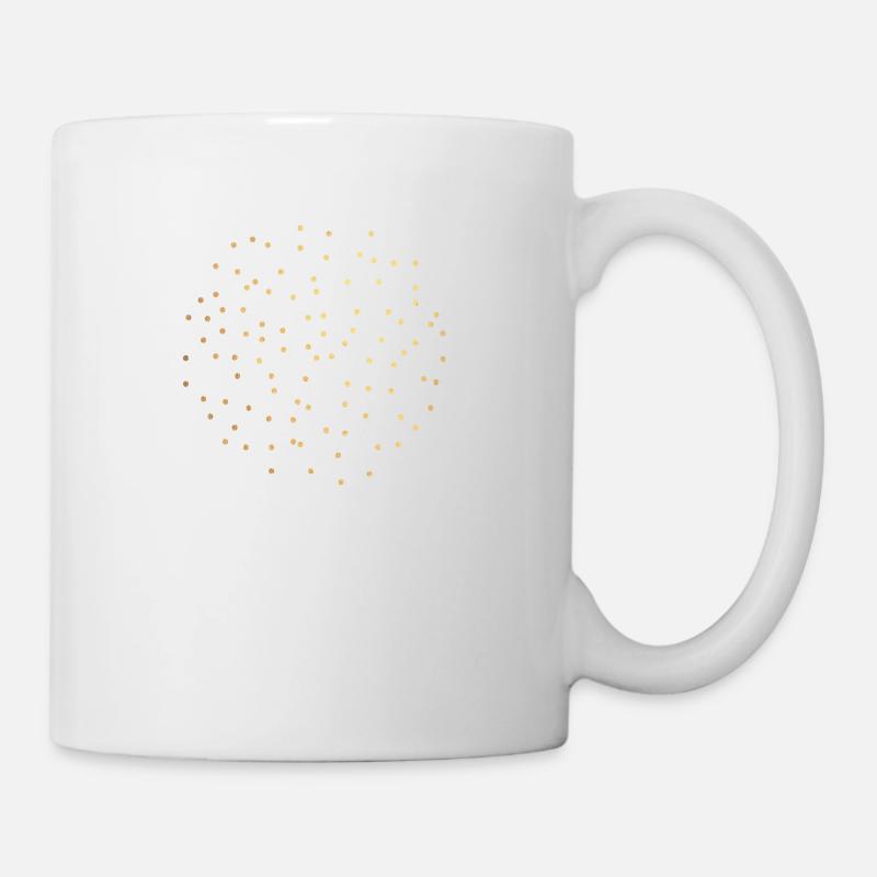 goldene Punkte - Tasse - Weiß