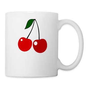 cherries kirschen veggie gemuese fruits21 - Tasse - Weiß - Rechts