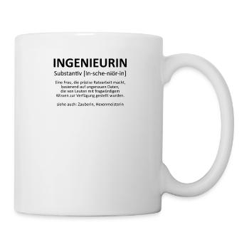 Ingenieurin - Substantiv In-sche-niör-in (schwarz) - Tasse - Weiß - Rechts