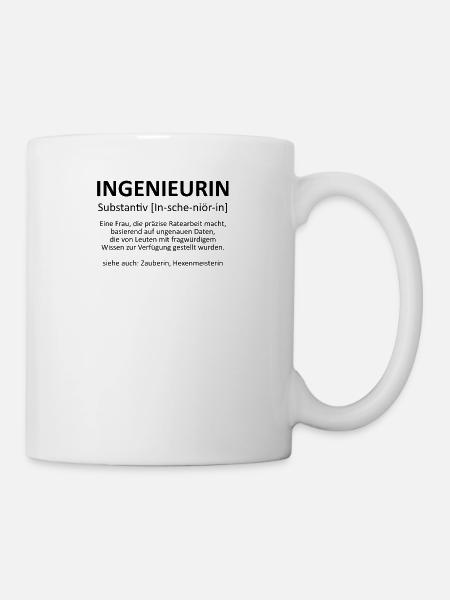Ingenieurin - Substantiv In-sche-niör-in (schwarz) - Tasse - Weiß