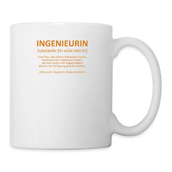 Ingenieurin - Substantiv In-sche-niör-in (orange) - Tasse - Weiß - Rechts