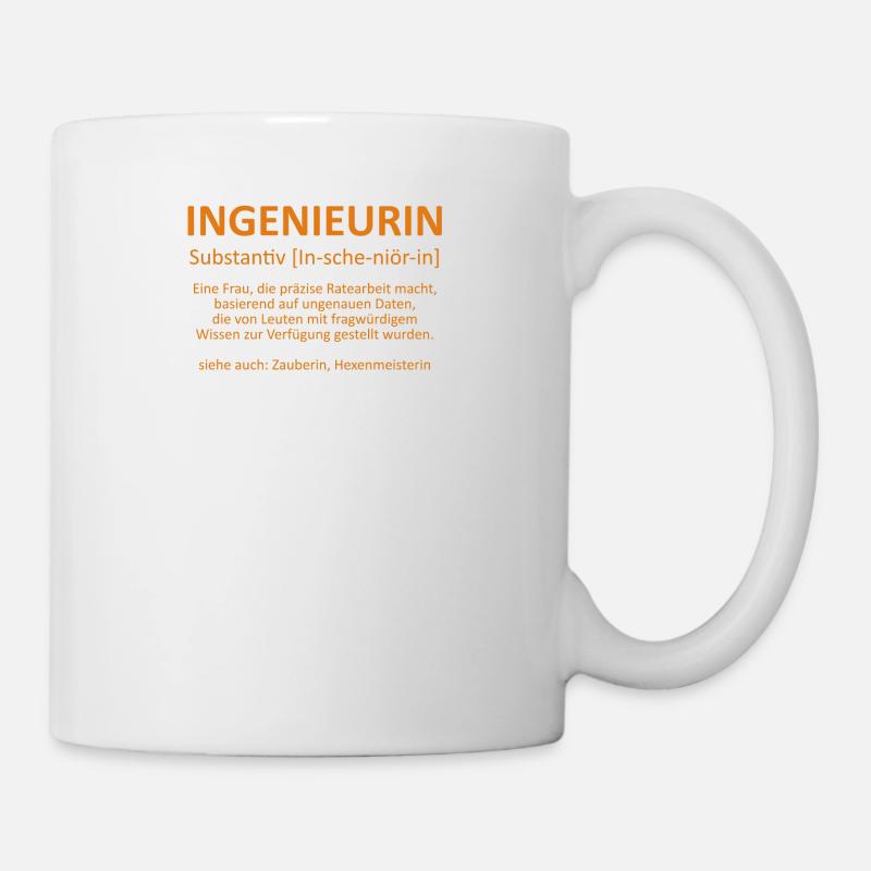 Ingenieurin - Substantiv In-sche-niör-in (orange) - Tasse - Weiß