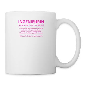 Ingenieurin - Substantiv In-sche-niör-in (pink) - Tasse - Weiß - Rechts